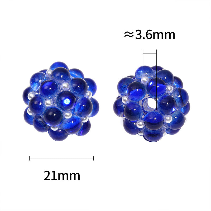 Wholesale 10pcs/pack Glass crystal diamond ball pearl bayberry ball straight hole DIY beads